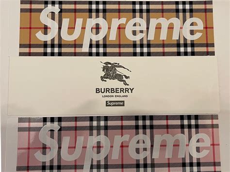 supreme x burberry sticker|supreme x burberry shorts.